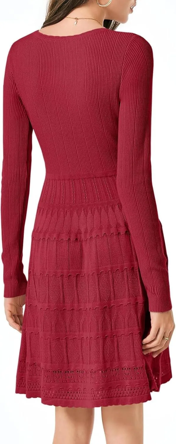Womens Sweater Dresses 2024 Warm Winter Dress Fall Fashion 2024 Flattering Dresses to Hide Tummy