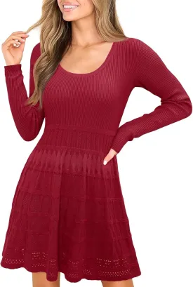 Womens Sweater Dresses 2024 Warm Winter Dress Fall Fashion 2024 Flattering Dresses to Hide Tummy