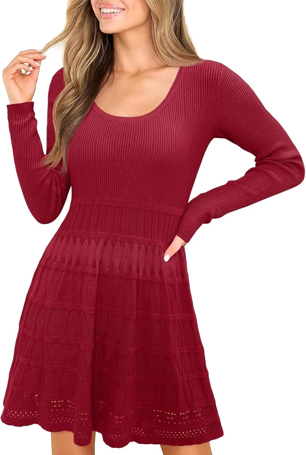 Womens Sweater Dresses 2024 Warm Winter Dress Fall Fashion 2024 Flattering Dresses to Hide Tummy