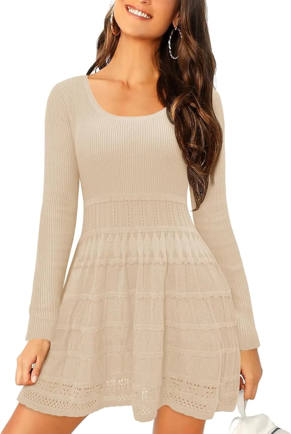 Womens Sweater Dresses 2024 Warm Winter Dress Fall Fashion 2024 Flattering Dresses to Hide Tummy