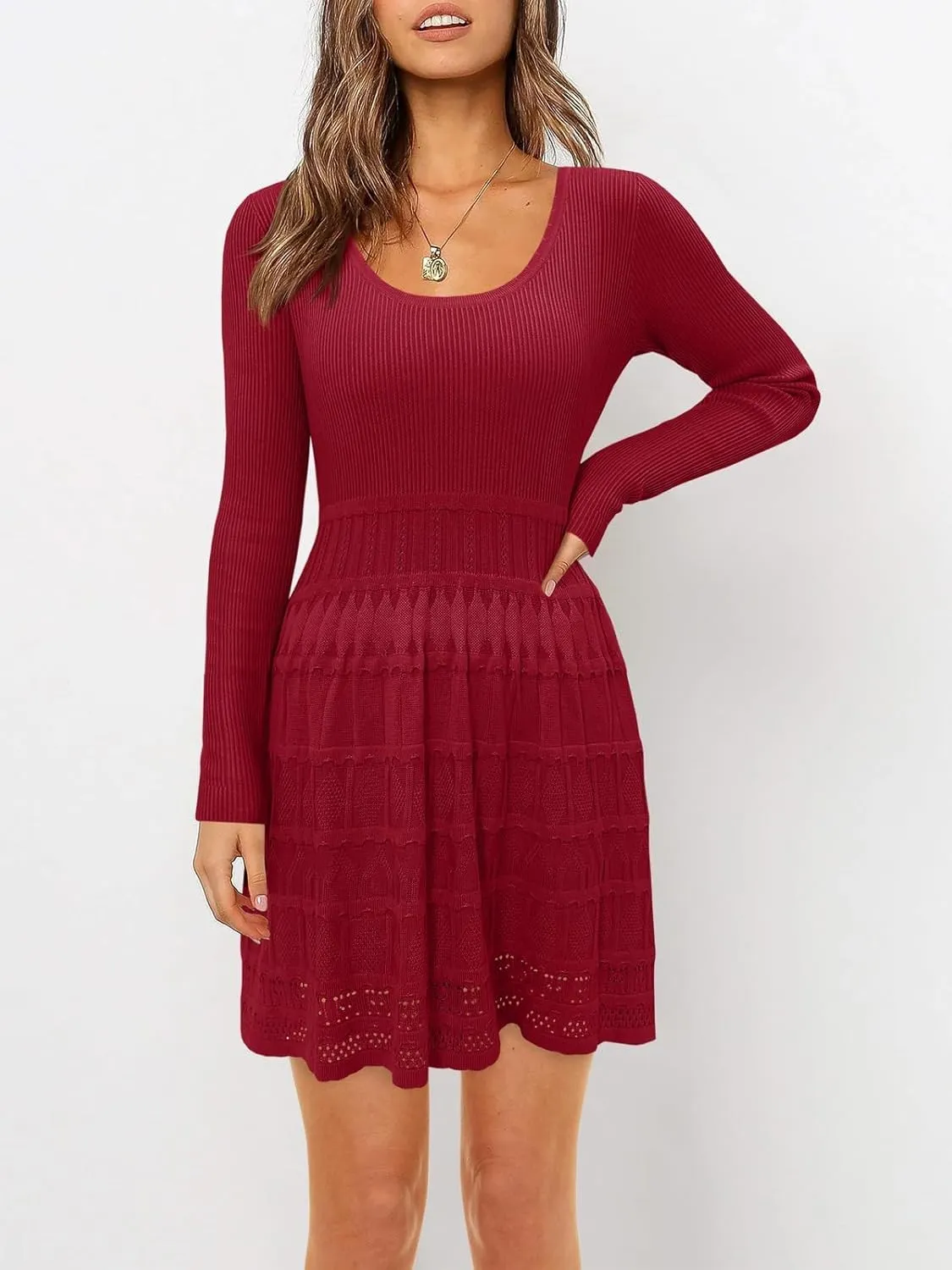 Womens Sweater Dresses 2024 Warm Winter Dress Fall Fashion 2024 Flattering Dresses to Hide Tummy