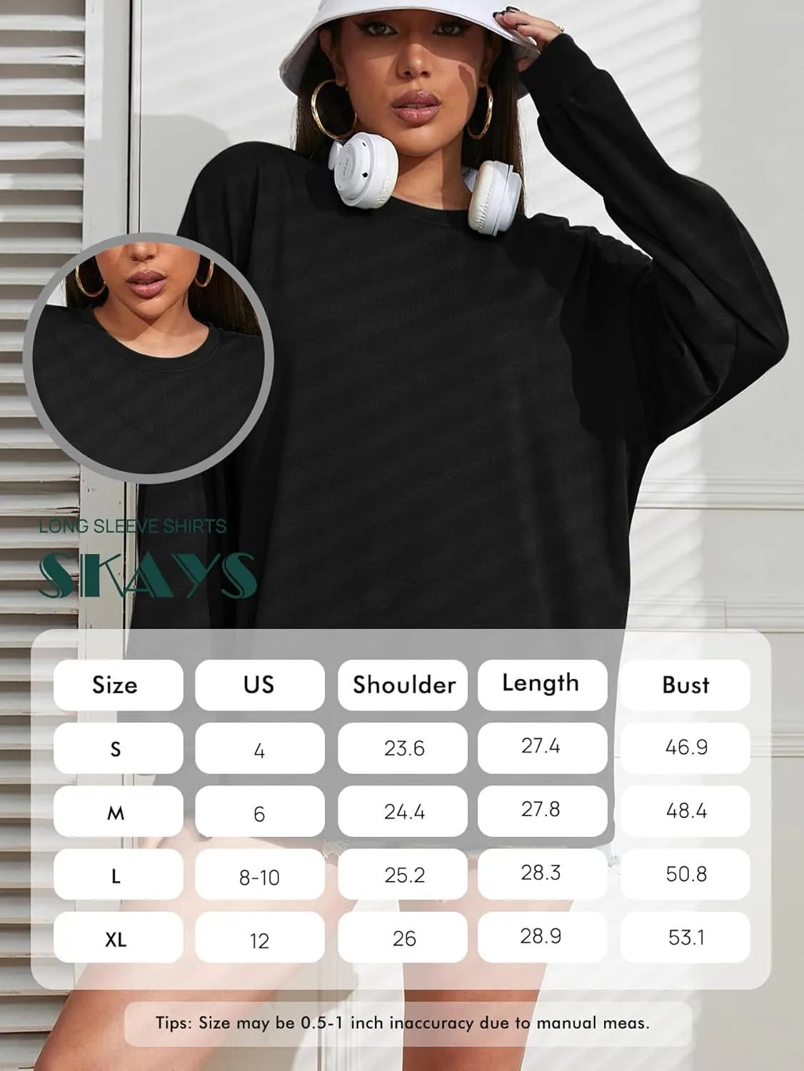 Womens Tops Long Sleeve Shirts Solid Drop Shoulder Tee Casual Basic Crewneck Tee Loose Blouses