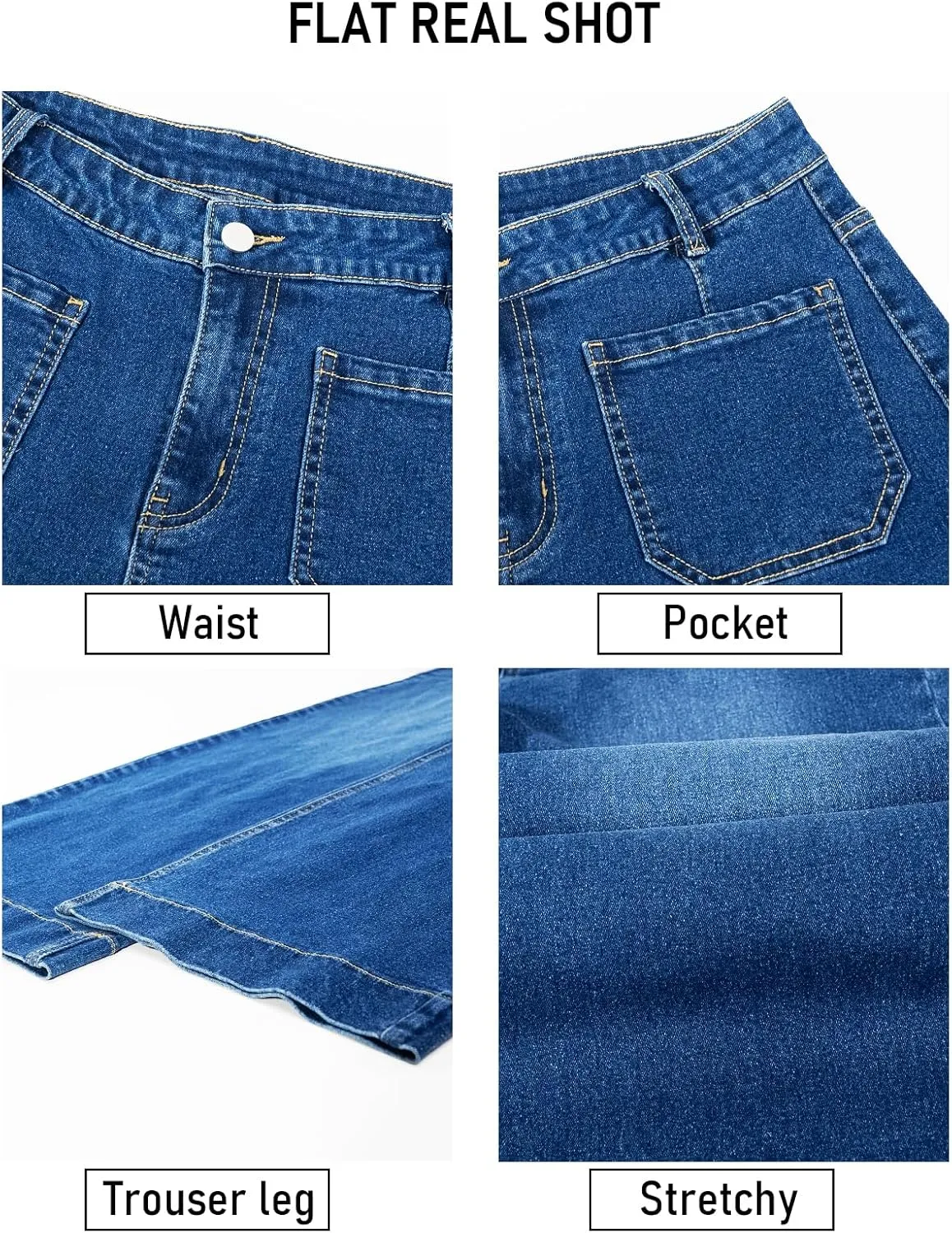 Women's Wide Leg Jeans and Straight Leg Jeans with High Waist, Stretchy Denim Pants Available in Ankle and Standard Lengths